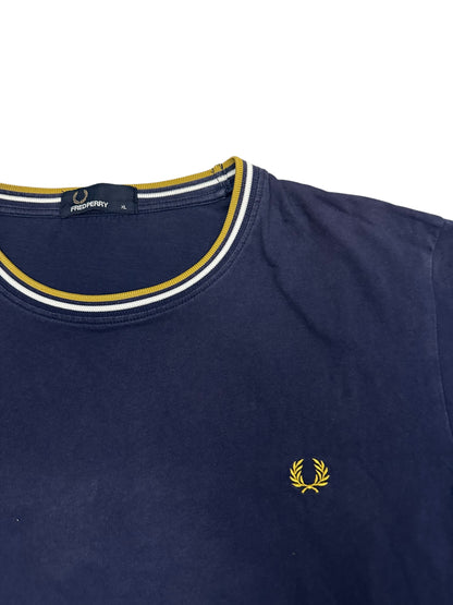 Fred Perry T-Shirt Navy Blau Gold XL