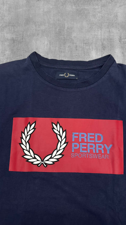 Fred Perry T-shirt Navy Blau Rot M