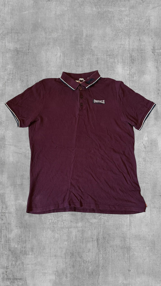 Lonsdale London Polo Shirt Weinrot L Slim Fit