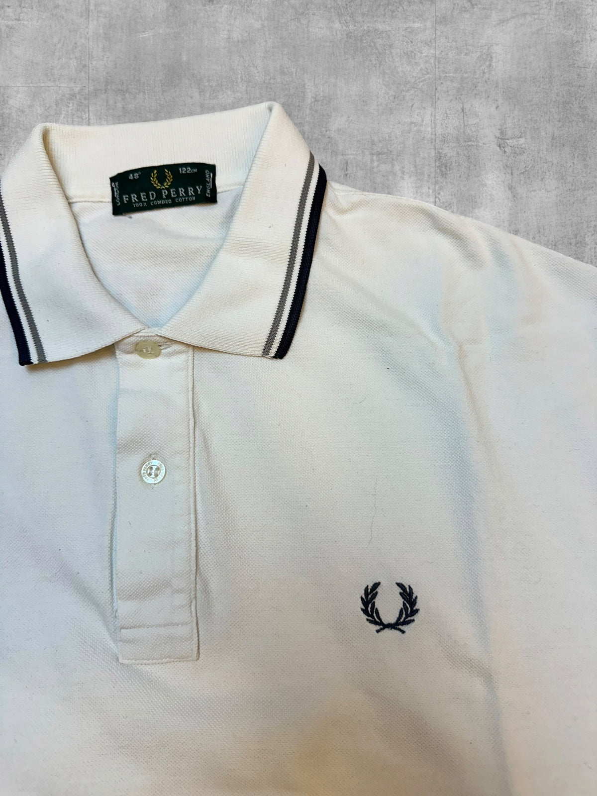 Fred Perry Polo Shirt Weiß Schwarz XXL - 3XL