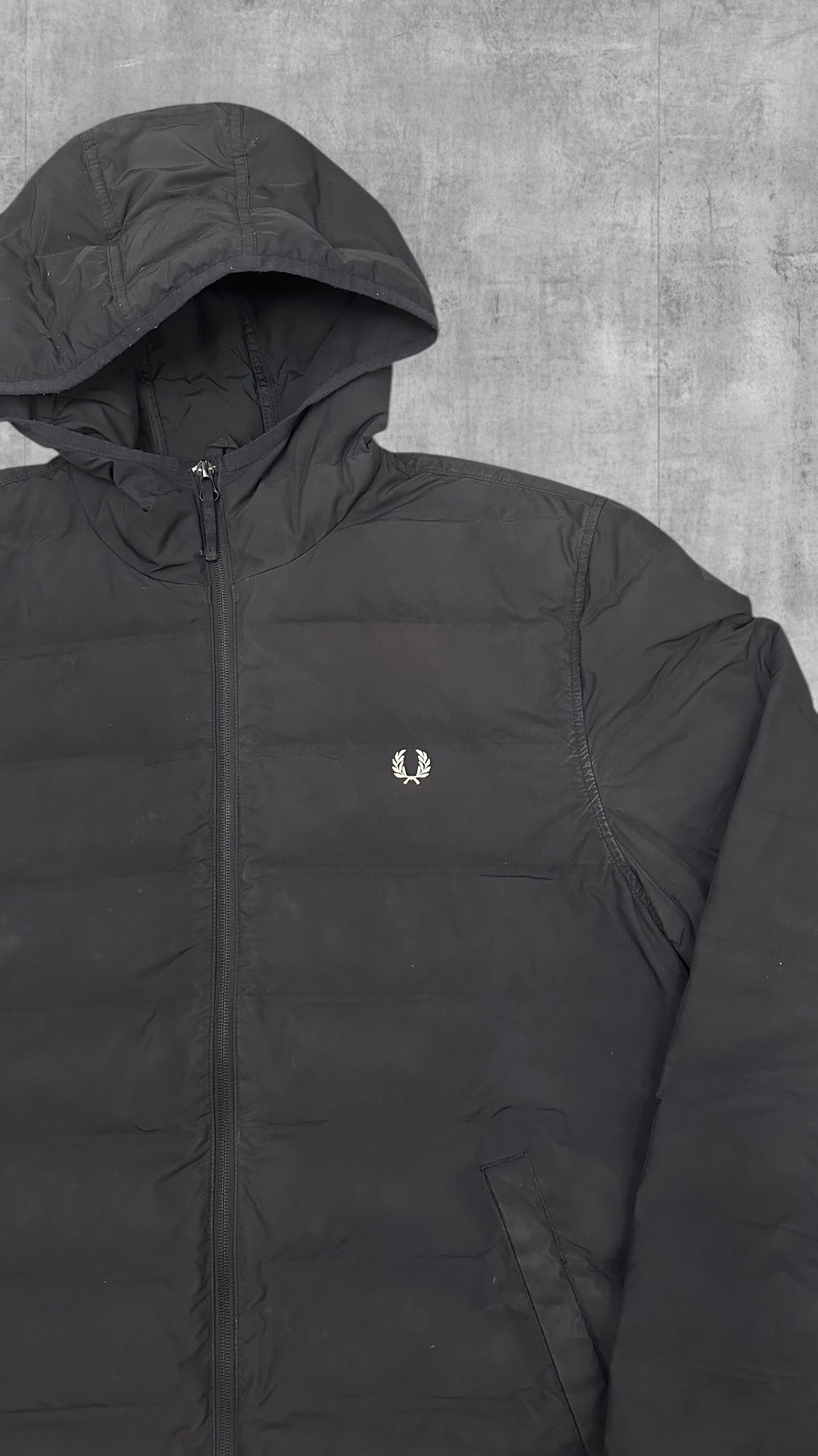 Fred Perry Übergangsjacke Steppjacke Schwarz L