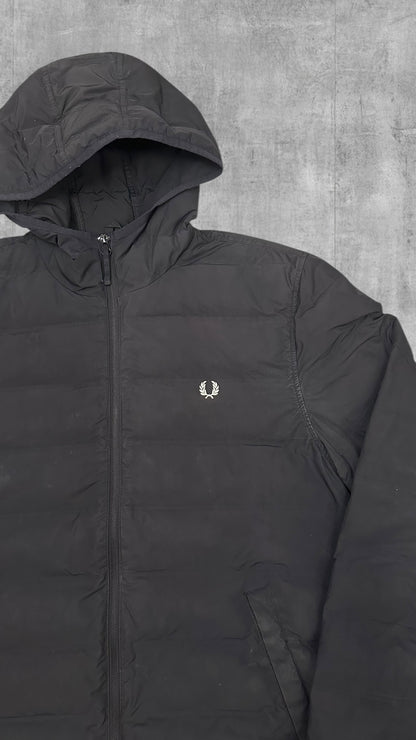 Fred Perry Übergangsjacke Steppjacke Schwarz L