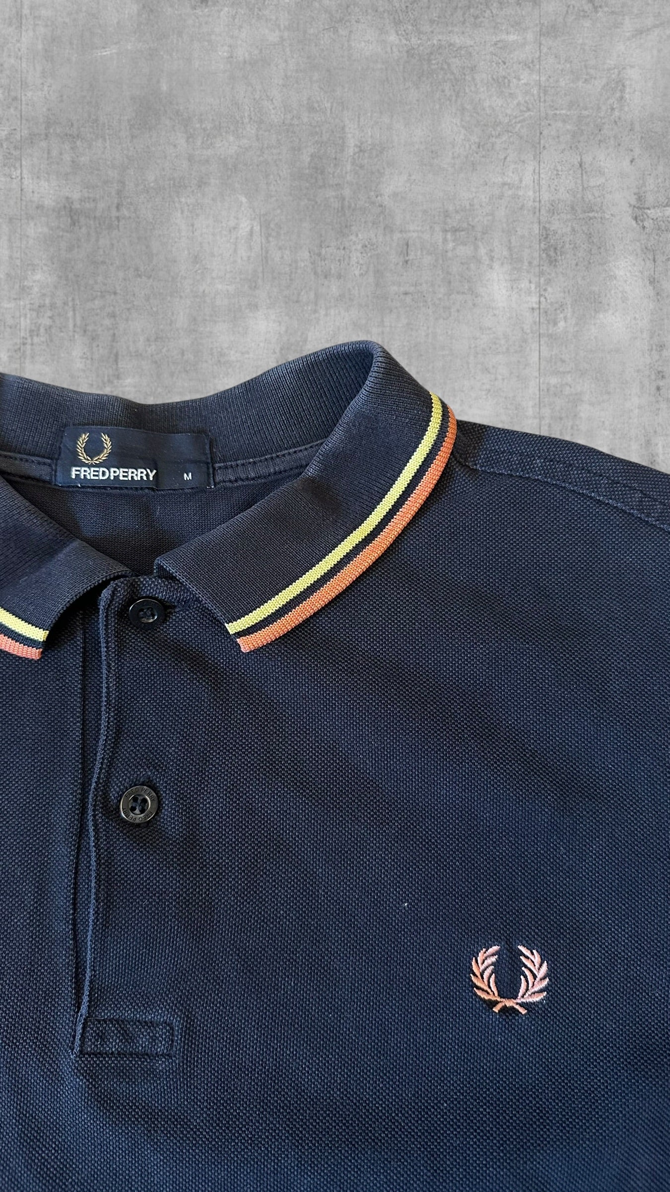 Fred Perry Polo Shirt Schwarz Orange M