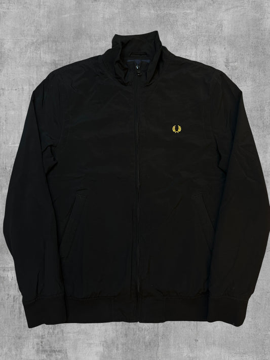 Fred Perry Bomberjacke Regenjacke Gefüttert Schwarz Gold S