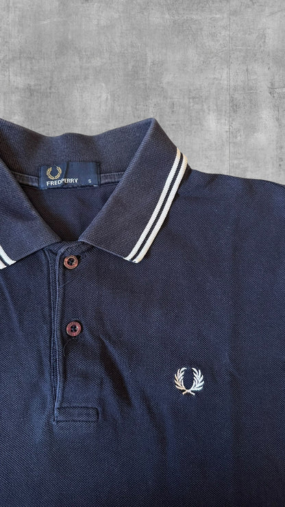Fred Perry Polo Shirt Schwarz Navy Blau Weiß S
