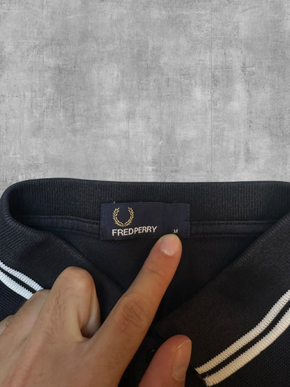 Fred Perry Polo Shirt Schwarz Weiß M
