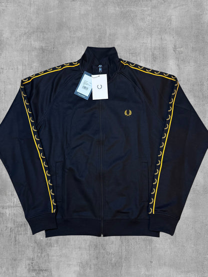Fred Perry Trainingsjacke Taped Schwarz Gold M Neu