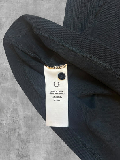 Fred Perry Backprint Polo Shirt Schwarz Weiß XL