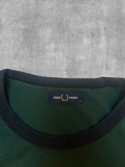 Fred Perry T-Shirt Taped Dunkelgrün XL