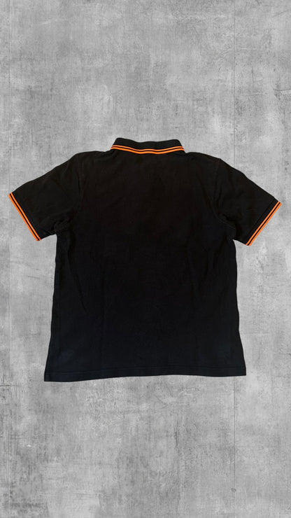 Fred Perry Polo Shirt Schwarz Orange M Slim Fit