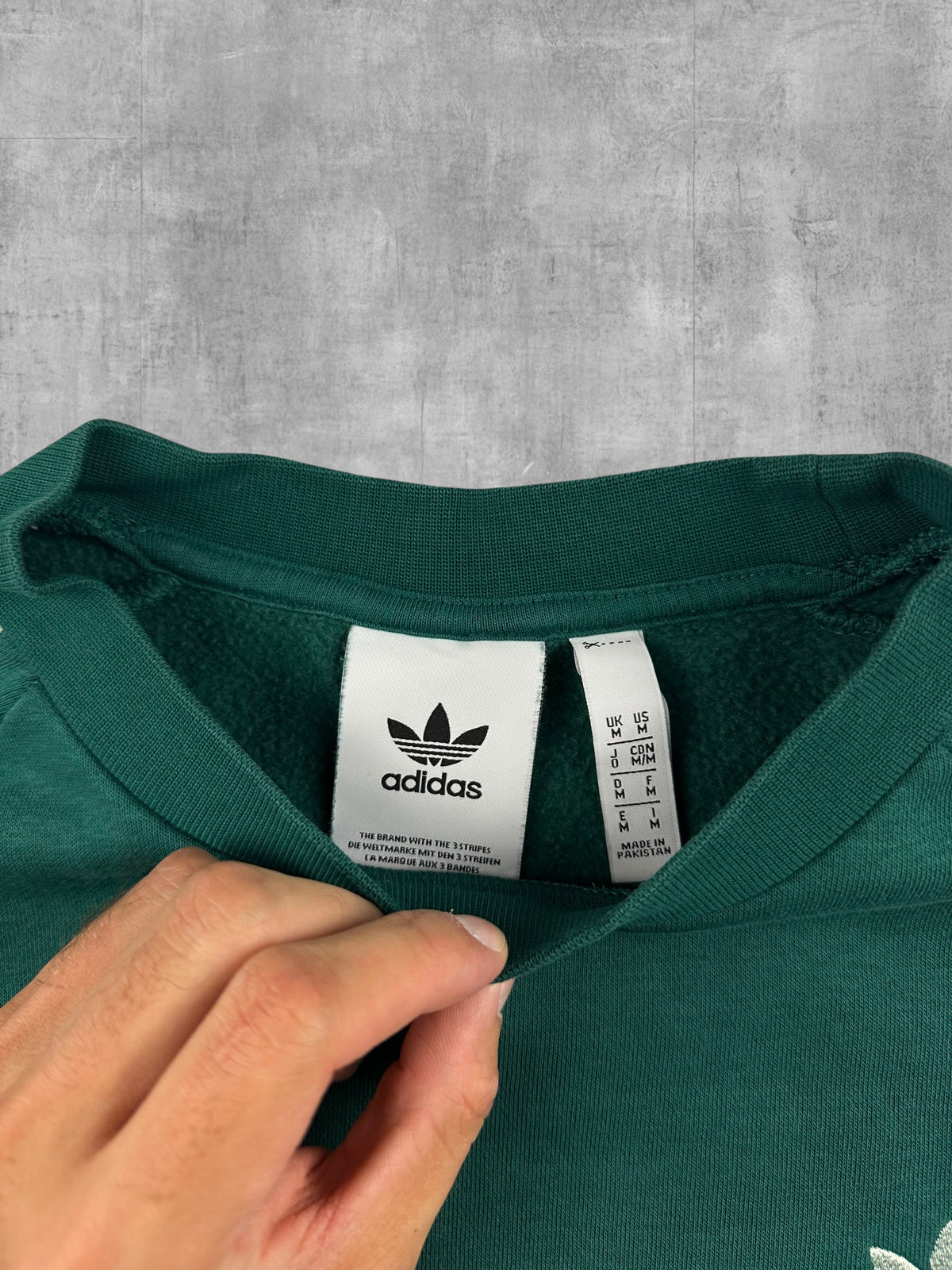 Adidas Sweatshirt Grün Weiß M