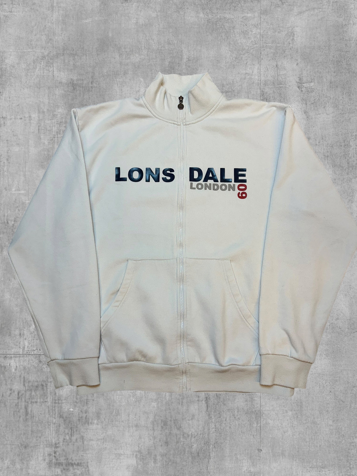 Lonsdale London Sweatjacke Weiß Schwarz Backprint L