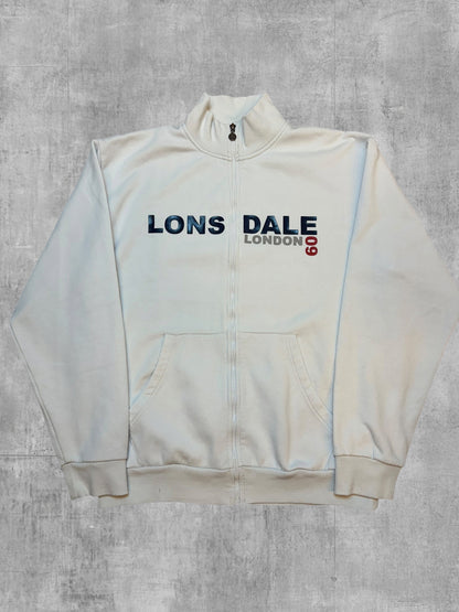 Lonsdale London Sweatjacke Weiß Schwarz Backprint L