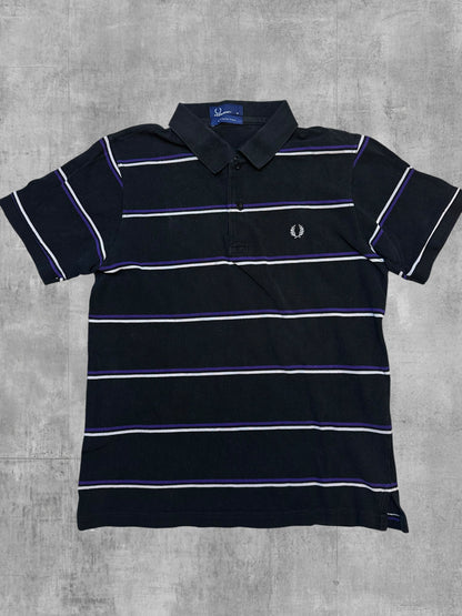Fred Perry Poloshirt Schwarz-Lila Gestreift M