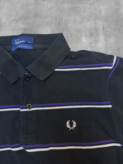Fred Perry Poloshirt Schwarz-Lila Gestreift M