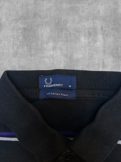 Fred Perry Poloshirt Schwarz-Lila Gestreift M