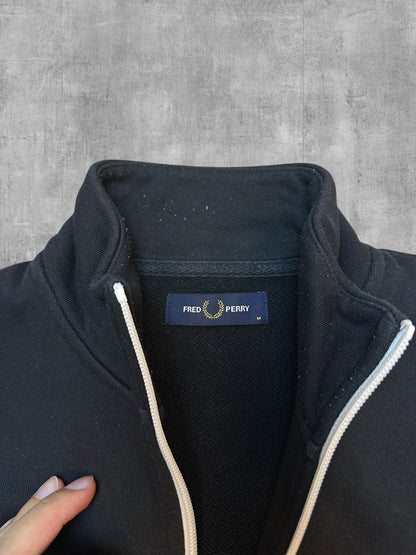 Fred Perry Half-Zip Pullover Schwarz M