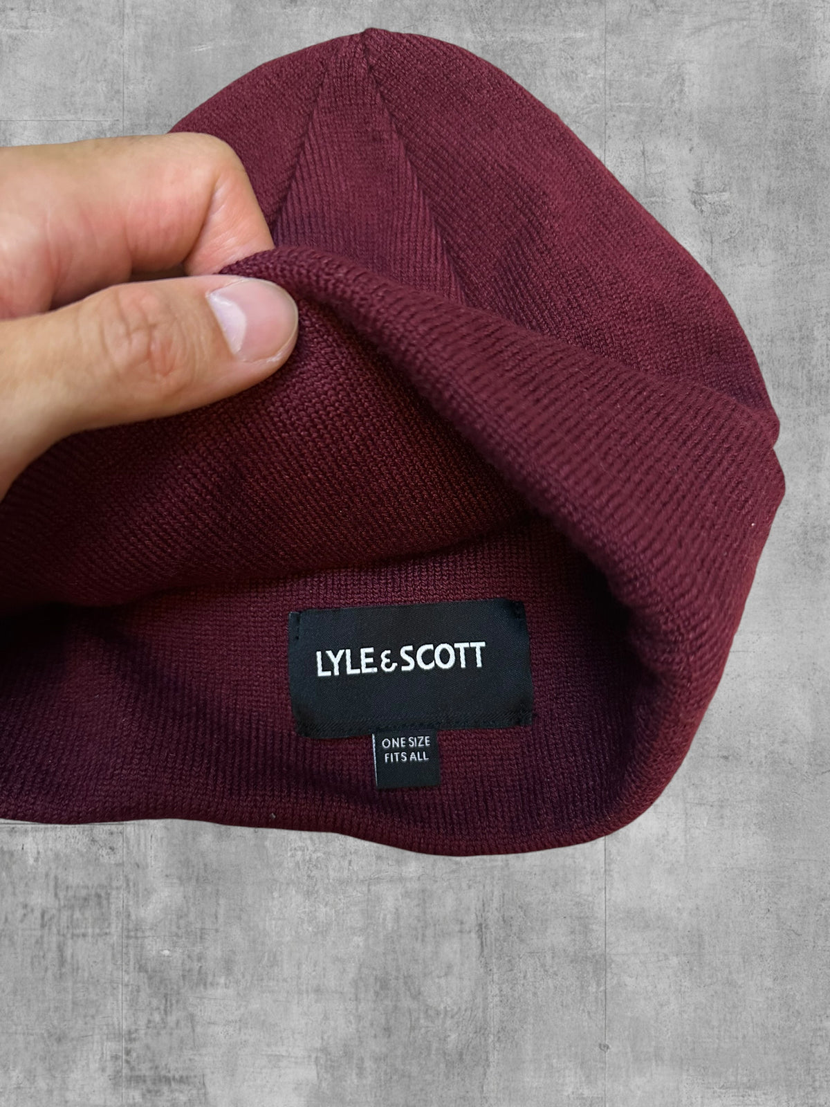 Lyle & Scott Bonnet Bordeaux Taille unique