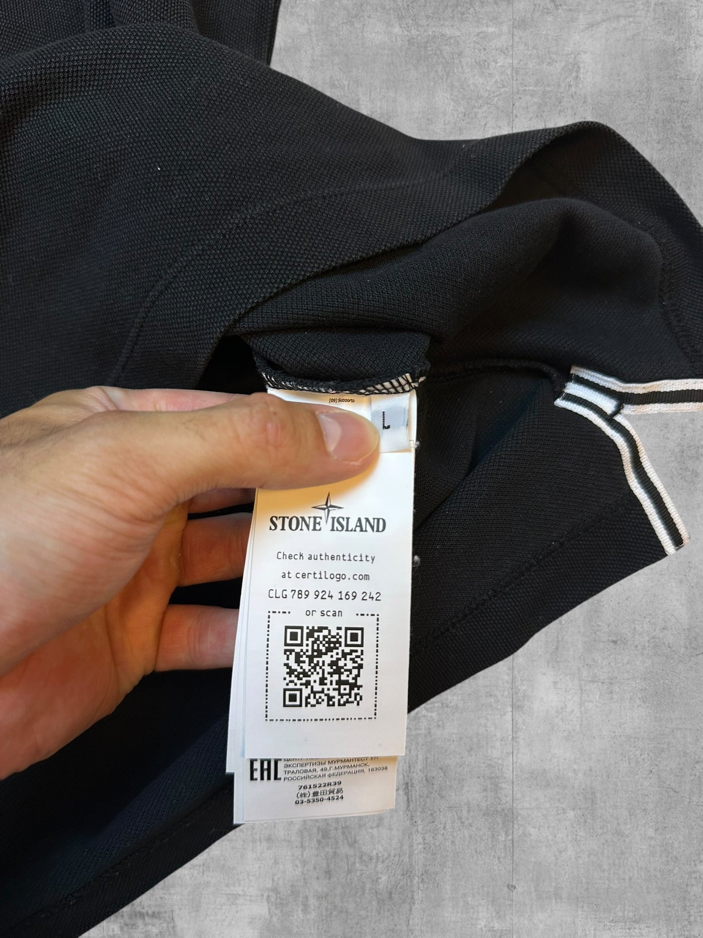 Stone Island Poloshirt Schwarz L