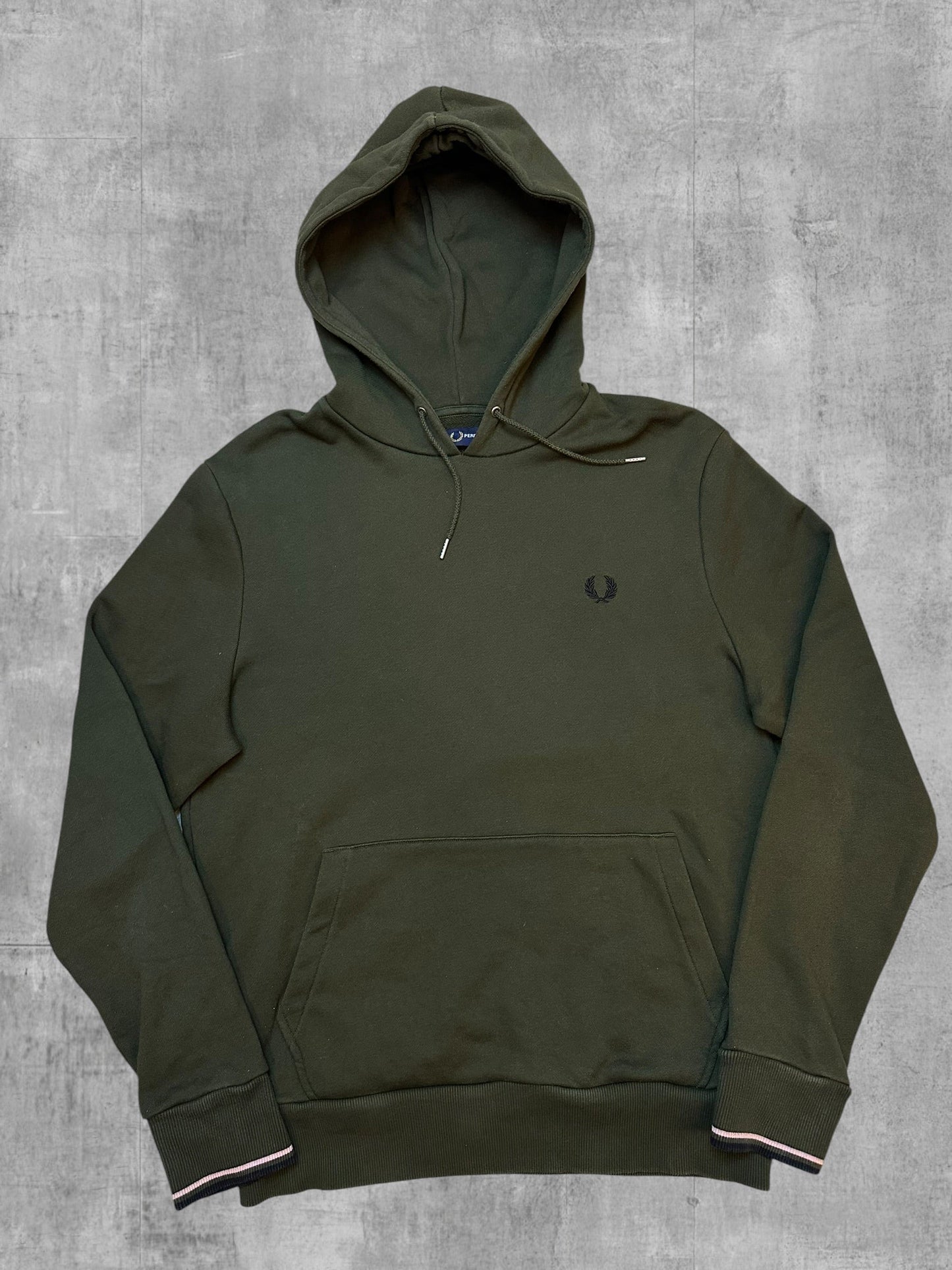 Fred Perry Hoodie Khaki M - Vorderseite