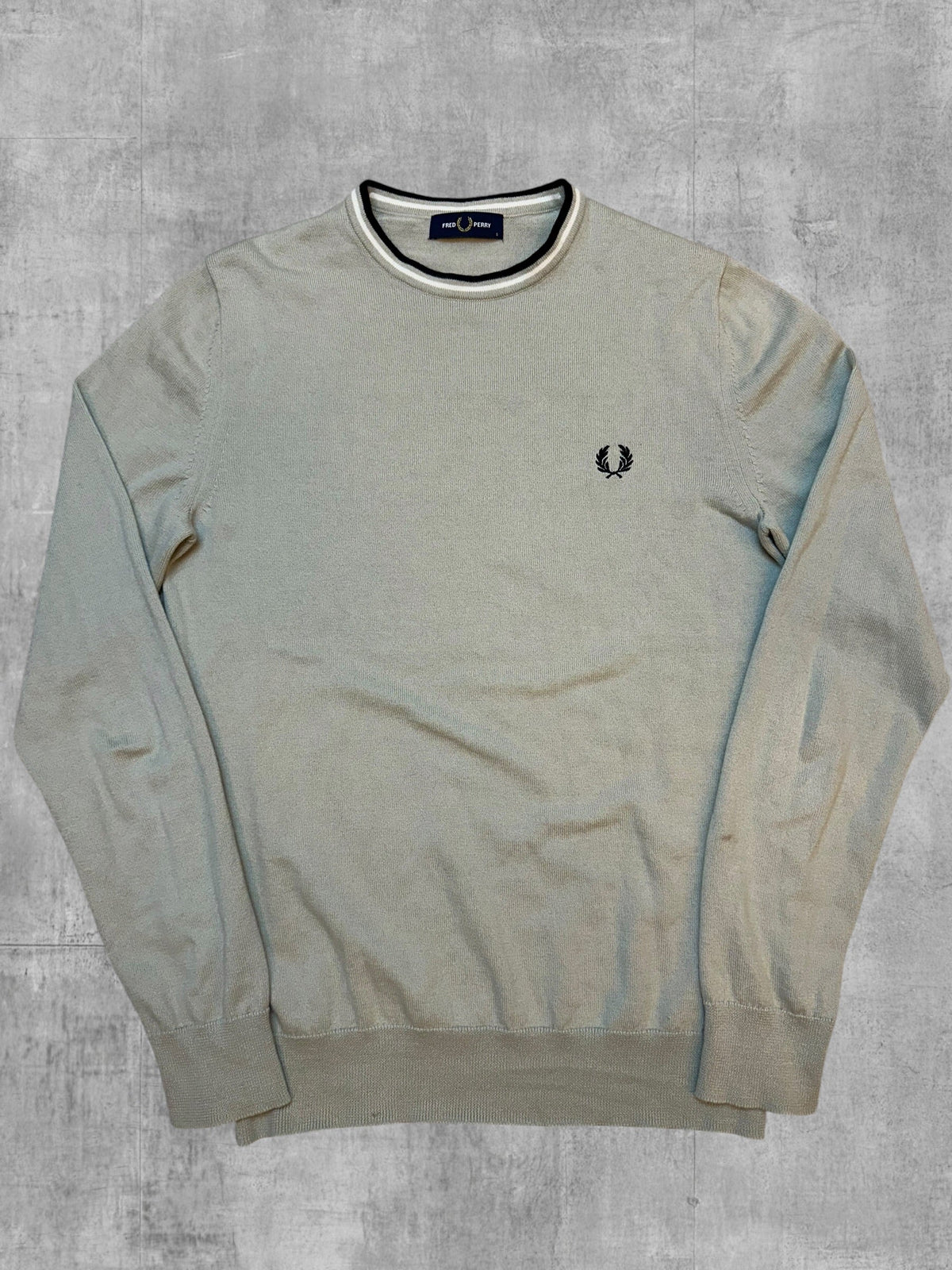 Fred Perry Strickpullover Salbeigrün - Vorderseite