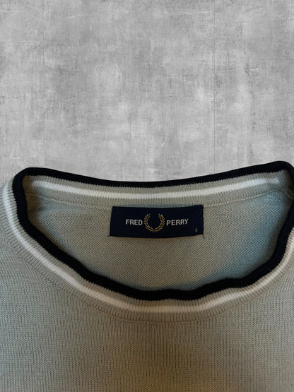 Fred Perry Strickpullover Salbeigrün - Nackentag