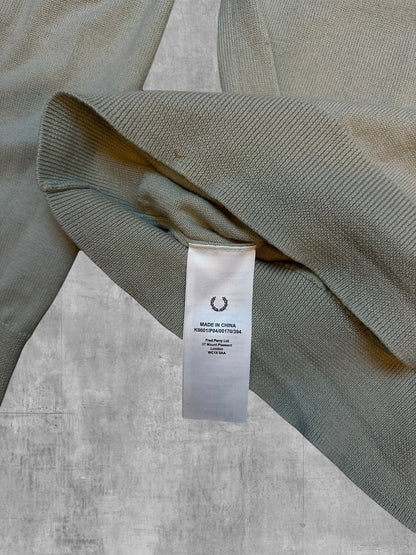 Fred Perry Strickpullover Salbeigrün - Etikett