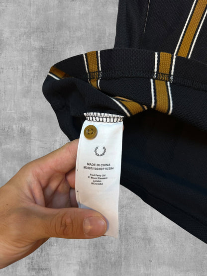 Fred Perry Polo Shirt Navy Gold - Etikett