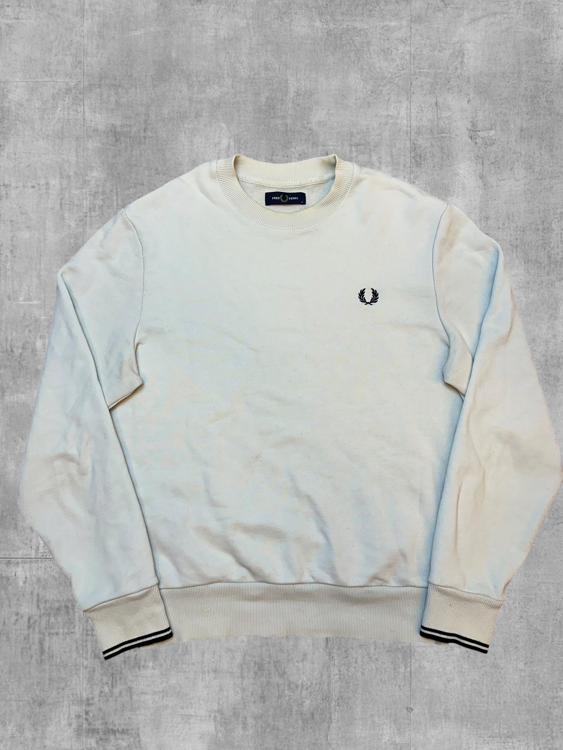Fred Perry Sweatshirt Creme - Vorderseite