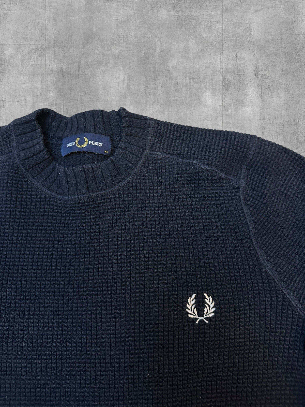 Fred Perry Strickpullover Navy - Logo