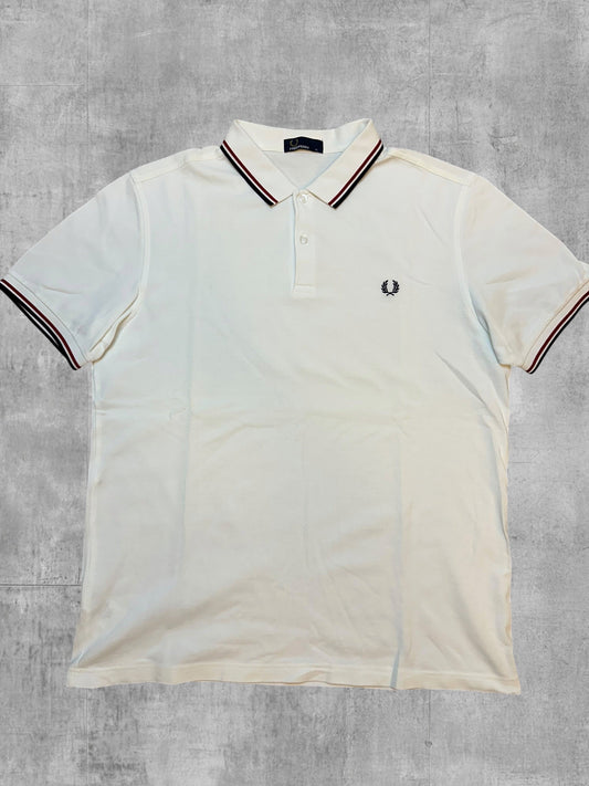 Fred Perry Polo Shirt Weiß - Vorderseite