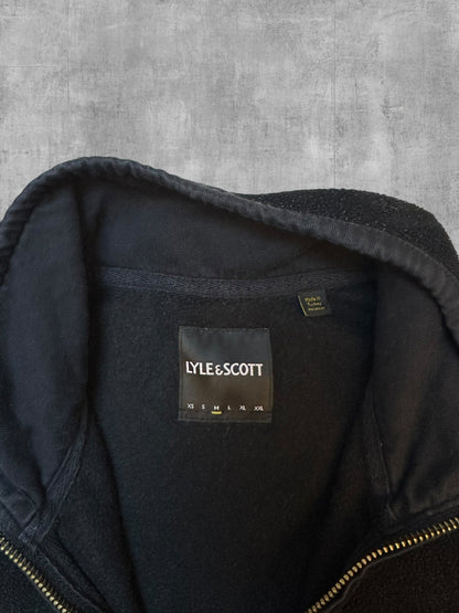 Lyle & Scott Fleece Half-Zip Schwarz - Nackentag