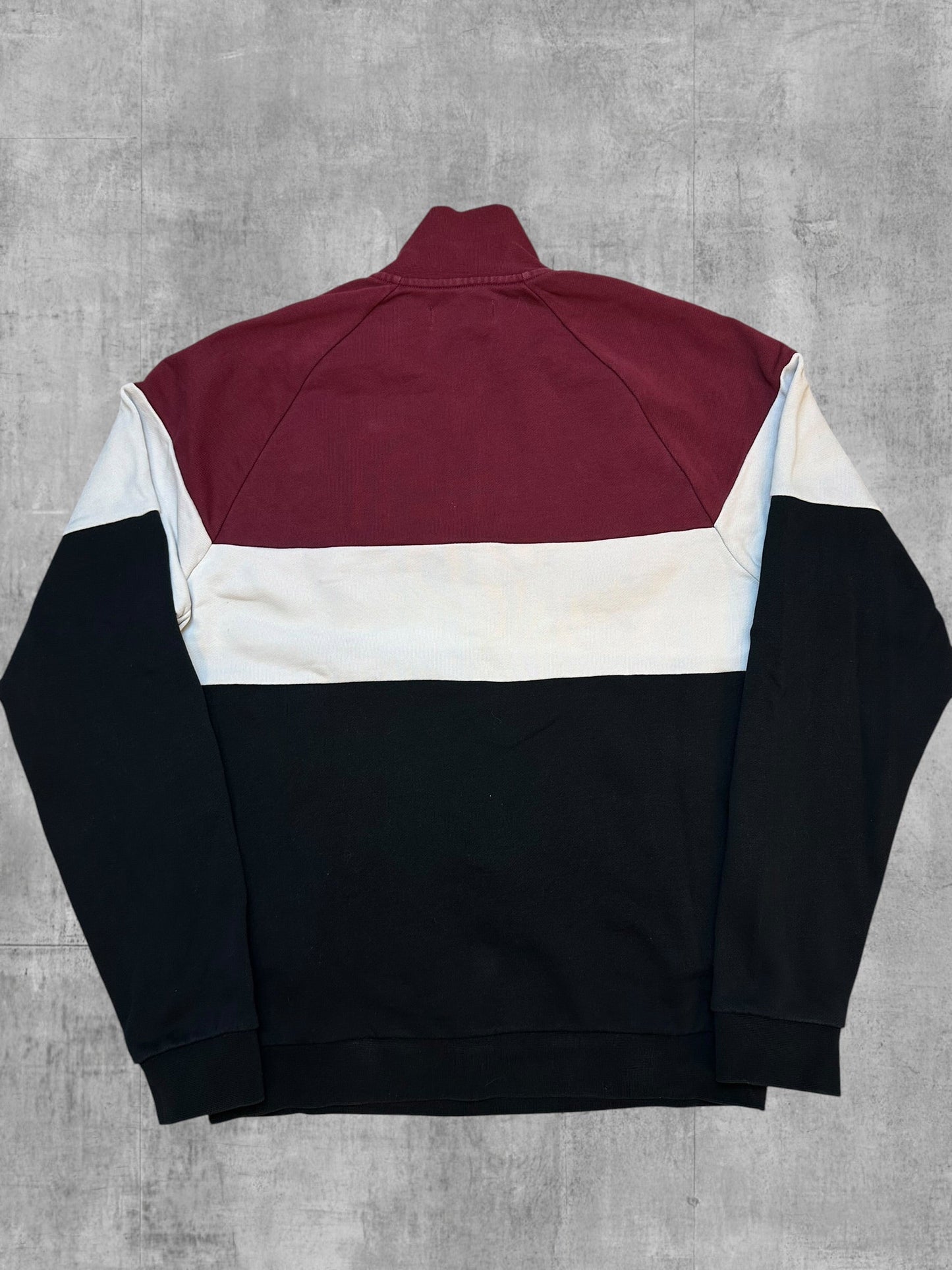 Fred Perry Sportswear Troyer Bordeaux Creme Schwarz S - Rückseite