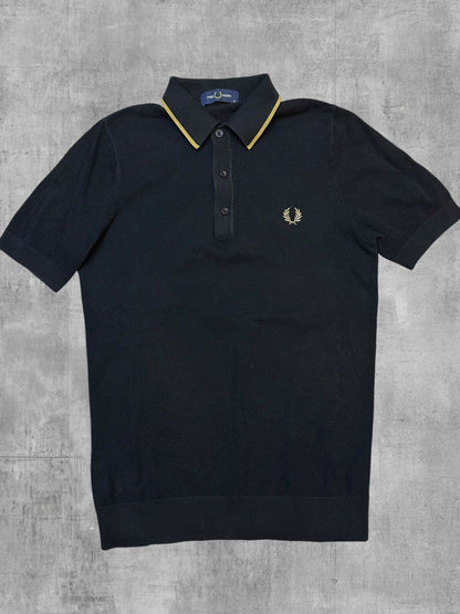 Fred Perry Poloshirt Schwarz Gold XS - Vorderseite