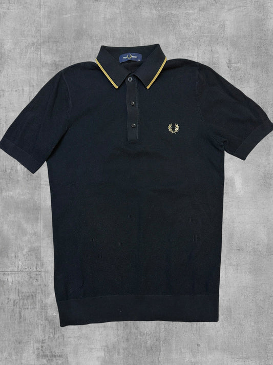 Fred Perry Poloshirt Schwarz Gold XS - Vorderseite
