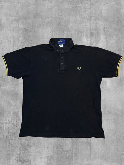 Fred Perry Button-Down Poloshirt Schwarz M - Vorderseite