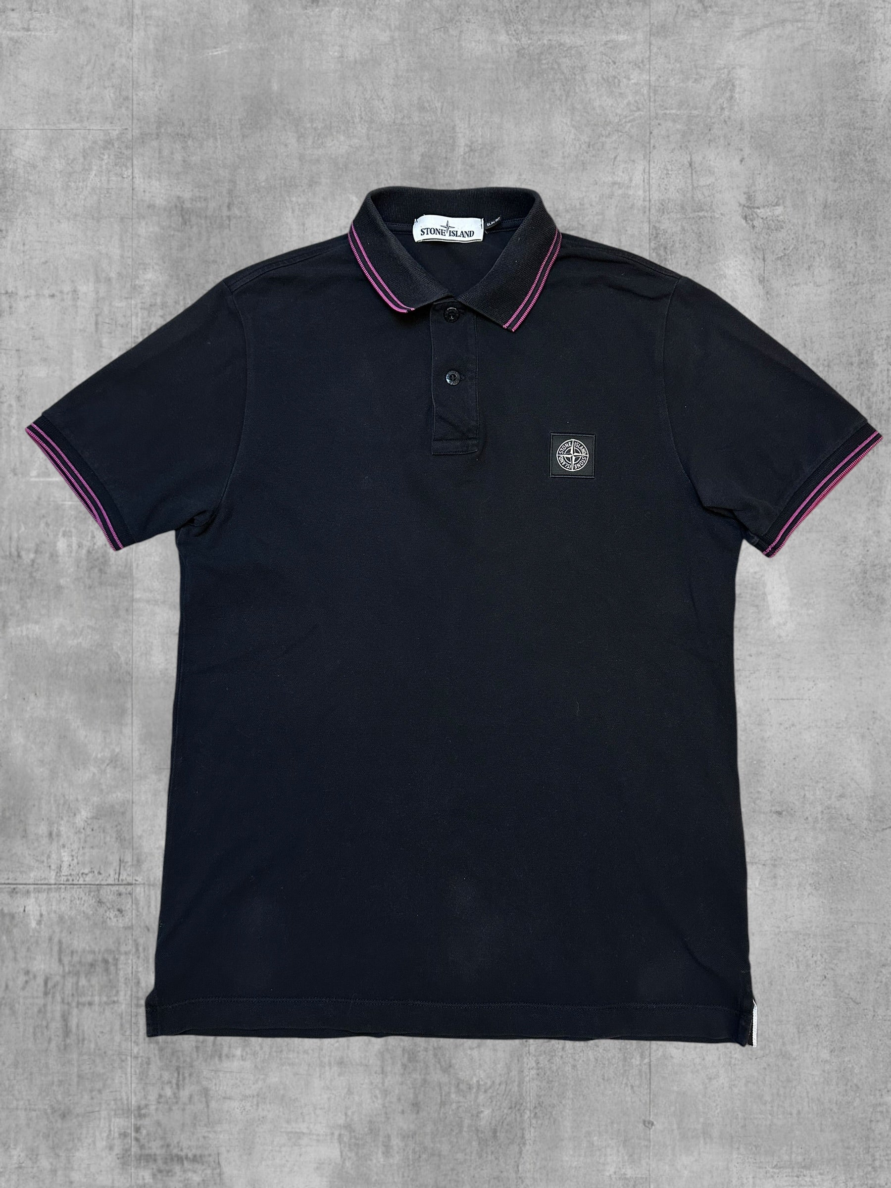 Stone Island Poloshirt Schwarz Pink M - Vorderseite