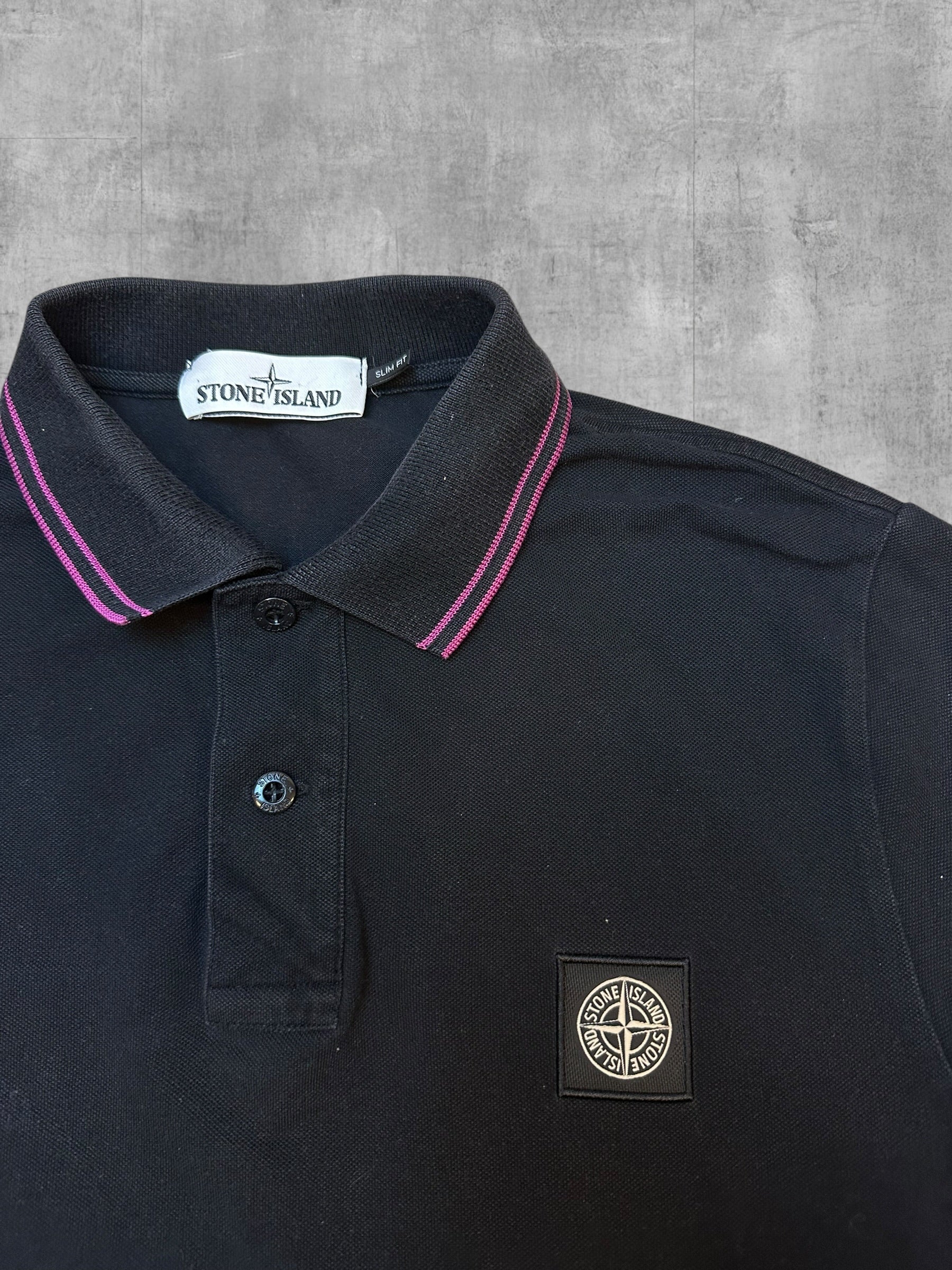 Stone Island Poloshirt Schwarz Pink M - Logo