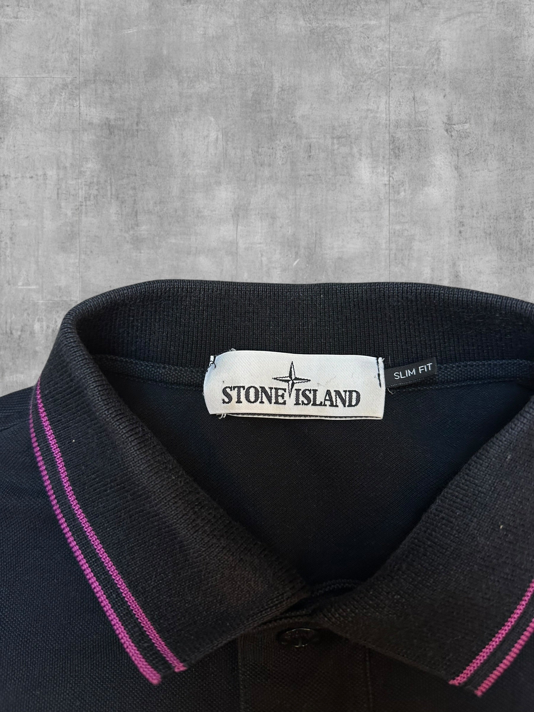 Stone Island Poloshirt Schwarz Pink M - Nackentag