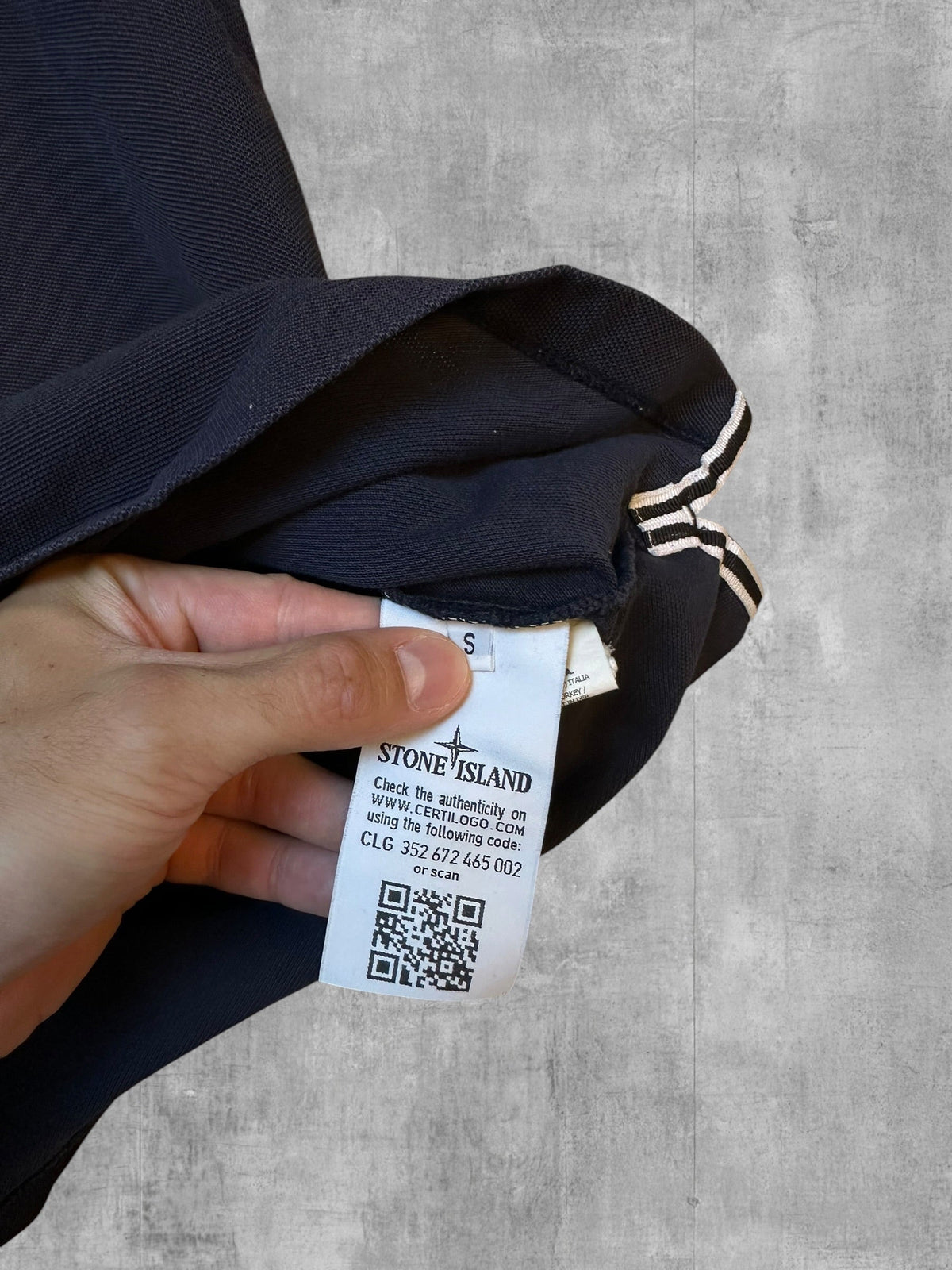 Stone Island Poloshirt Navy S - Größenetikett