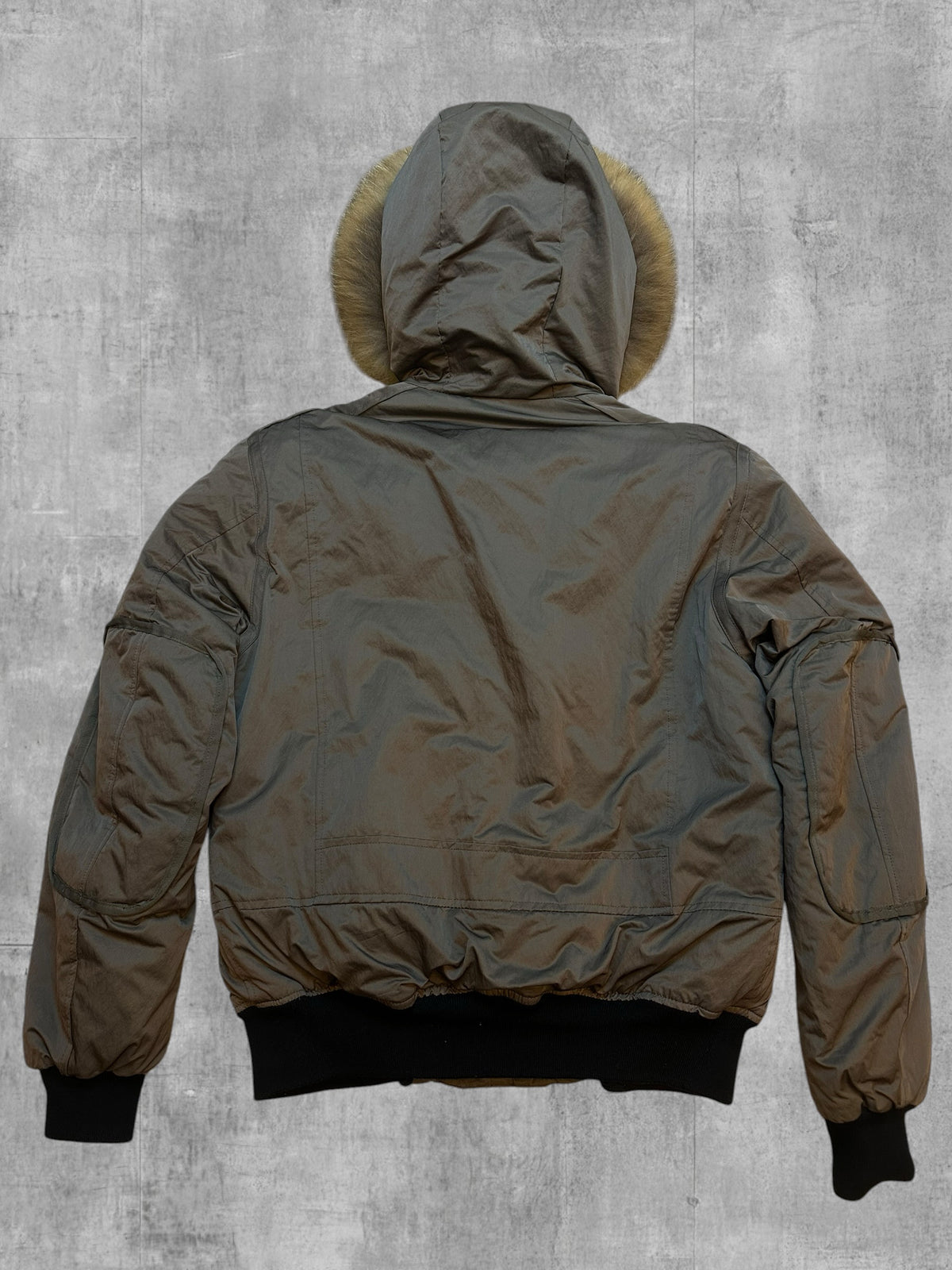Fred Perry Winterjacke Bomberjacke mit Fellkapuze Khaki S
