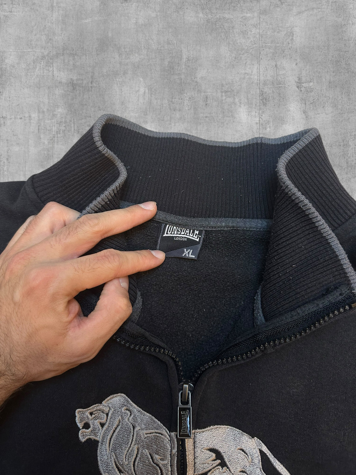 Lonsdale London Trainingsjacke Schwarz Grau XL