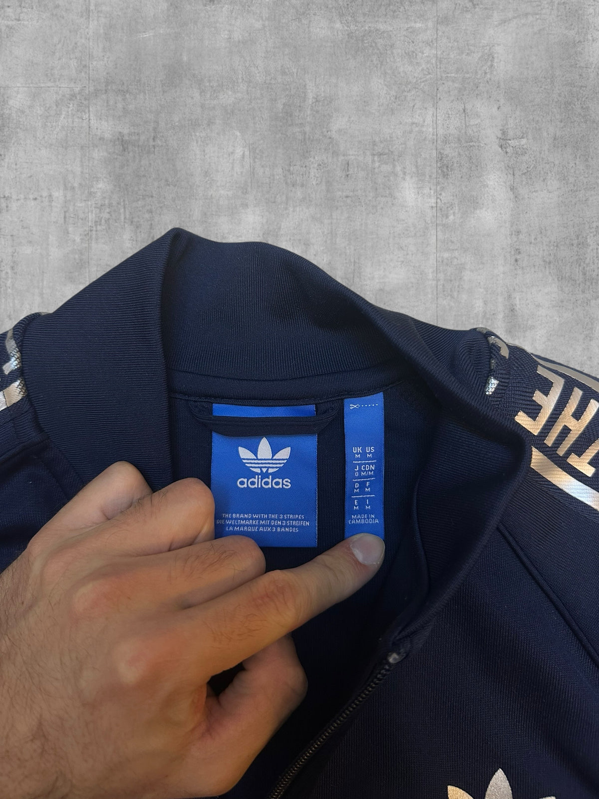 Adidas Originals Trainingsjacke Navy Blau Silber M