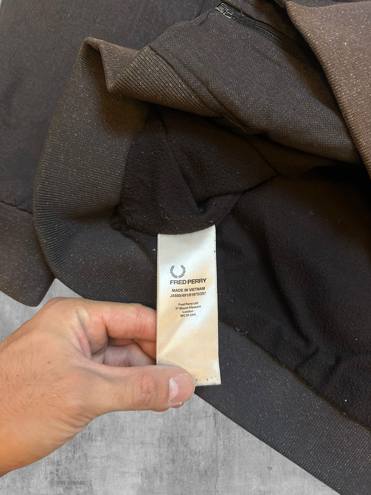 Fred Perry Jacke Übergangsjacke Bomberjacke Dunkelgrau Schwarz L