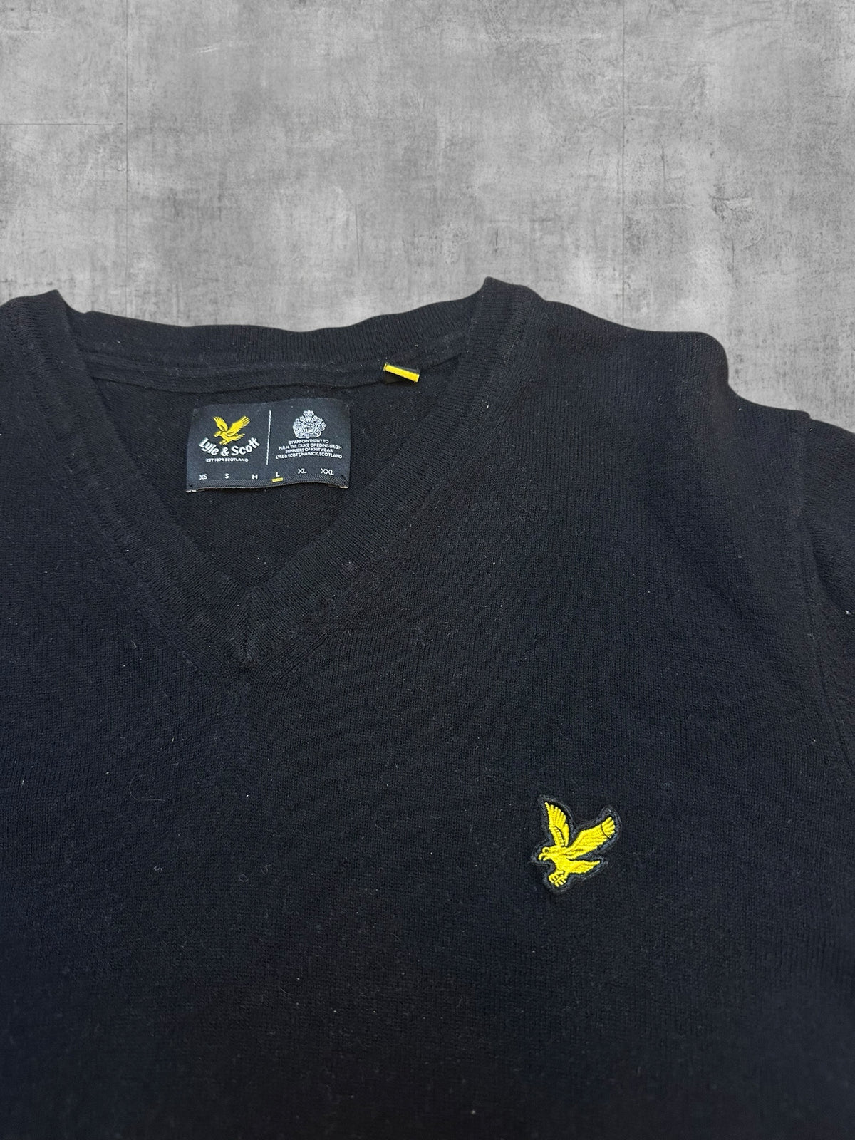 Lyle & Scott V-Neck Pullover Strickpullover Schwarz L
