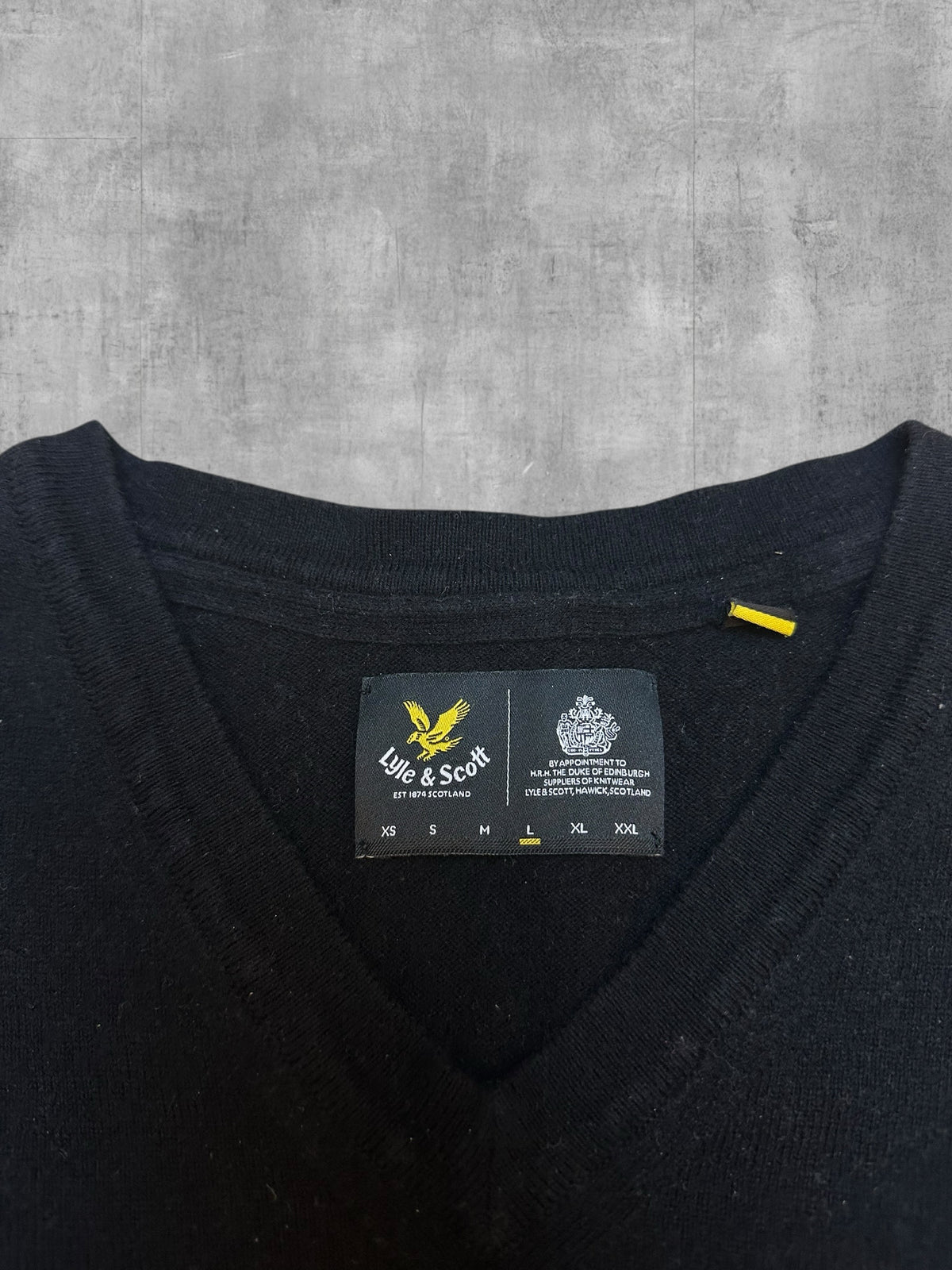Lyle & Scott V-Neck Pullover Strickpullover Schwarz L