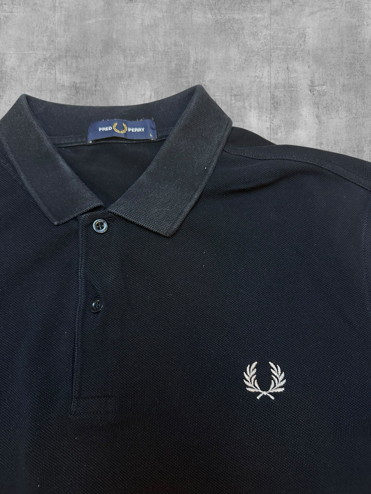 Fred Perry Polo Shirt Schwarz Weiß L