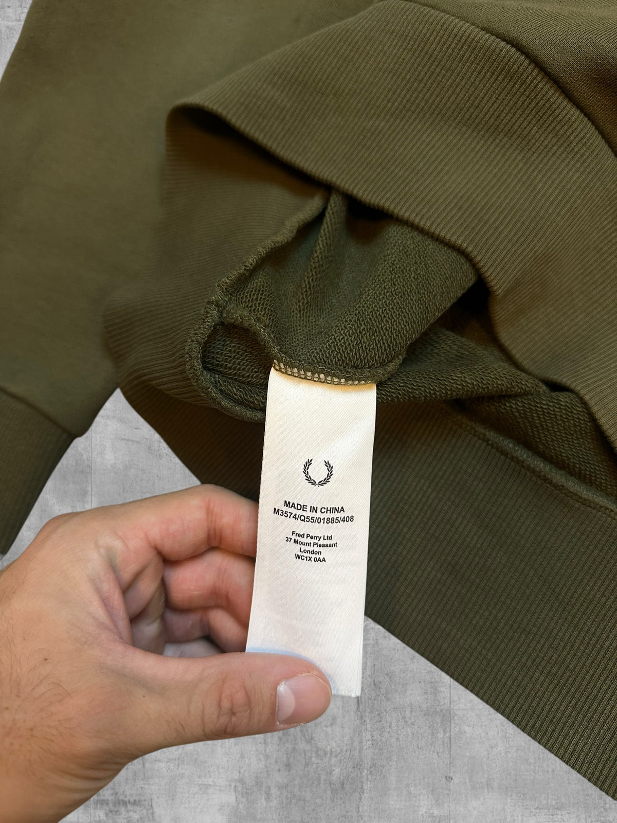 Fred Perry Quarter Zip Pullover Olivgrün M