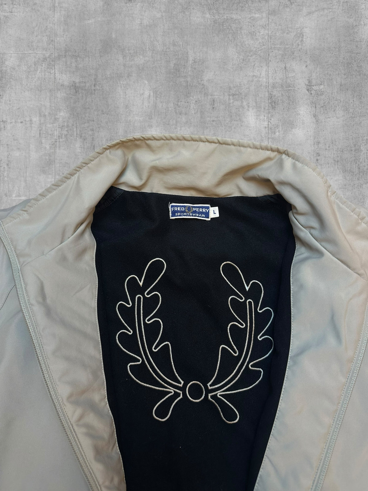 Fred Perry Vintage Bomberjacke Übergangsjacke Beige L