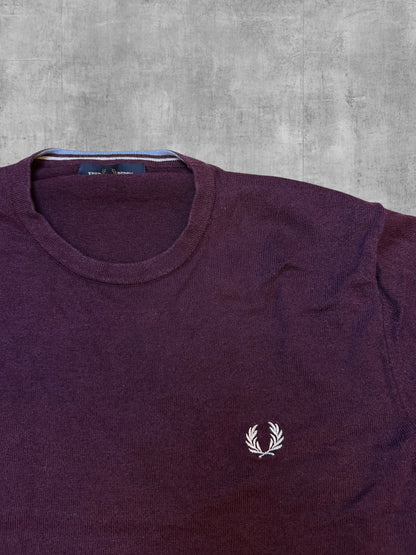 Fred Perry Strickpullover Weinrot XL Logo